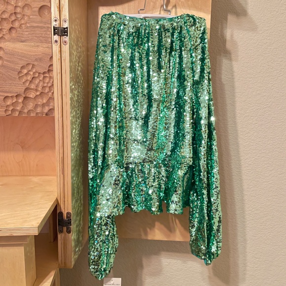 Mint Sequin For Love and Lemons Madeleine Front-tie Top. Size Small NWT - Picture 5 of 8